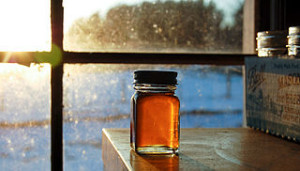 Syrup produced by Sterling College students in Craftsbury Common, Vermont.