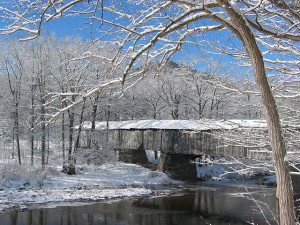 COVERED BRIDGE, VERMONT, RTE#30, JAN. '06 (BY FRED ABRAHAMS)